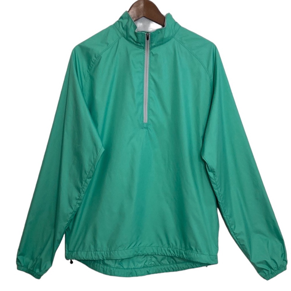 Peter Millar Jacket Mens Small Green Half Zip Long Sleeve Golf Windbreaker